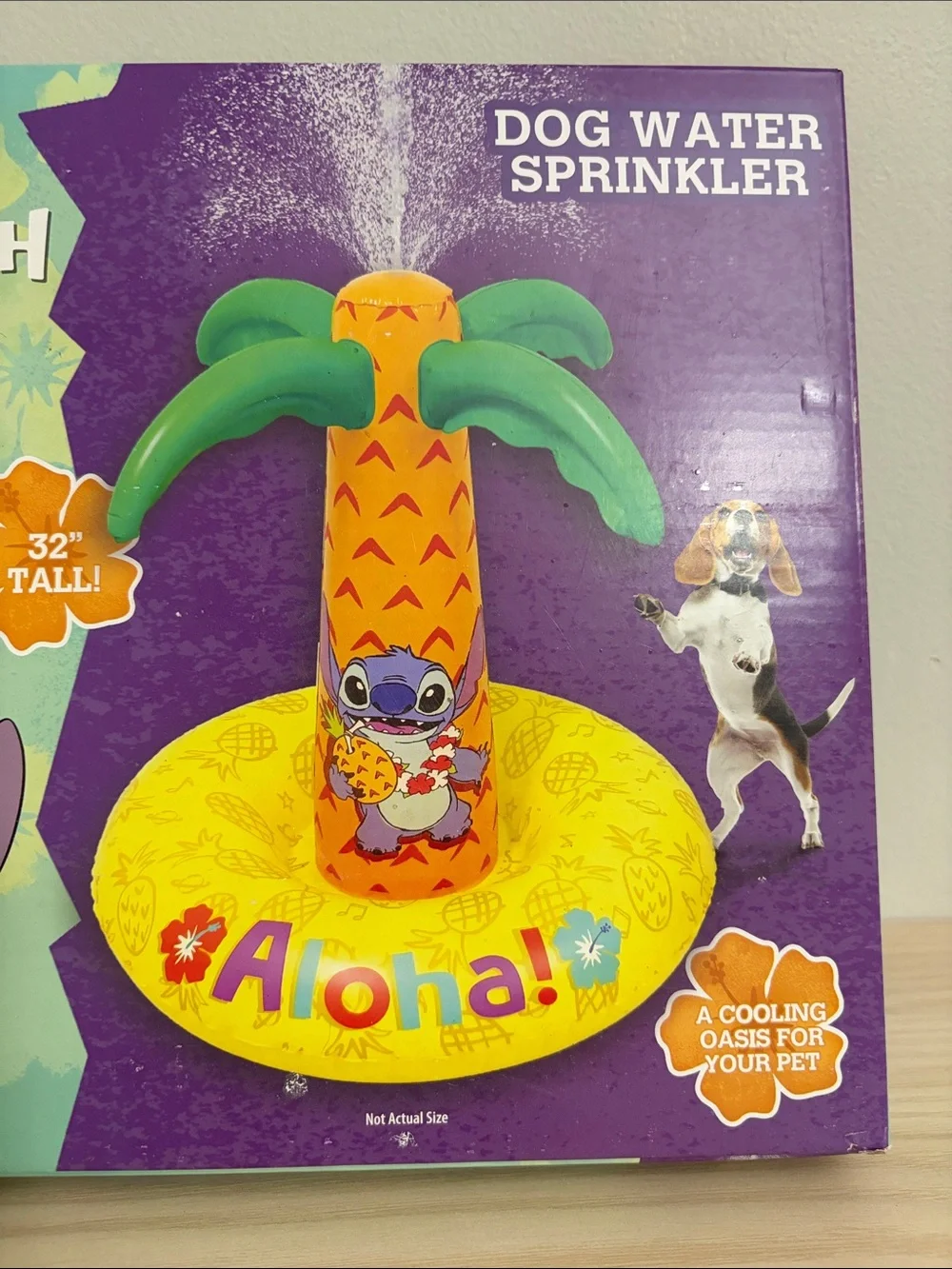 Disney New! Lilo & Stitch Yellow and Green Aloha Dog Water Sprinkler